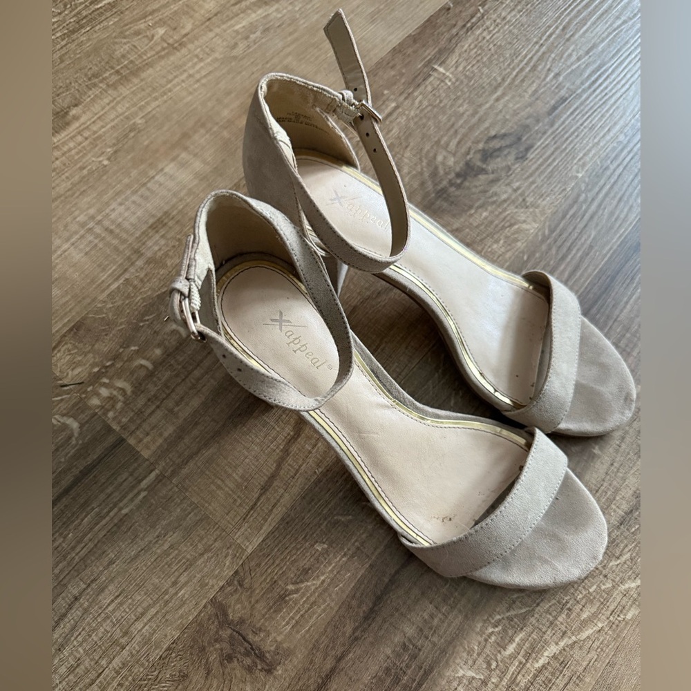 Xappeal Women's Beige Heeled Sandals